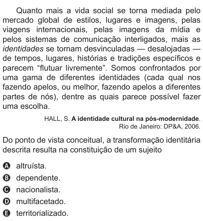 Questão 79 no caderno Azul do ENEM PPL 2019
