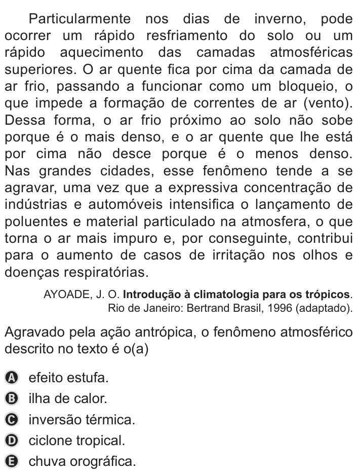 Questão 84 no caderno Azul do ENEM PPL 2019