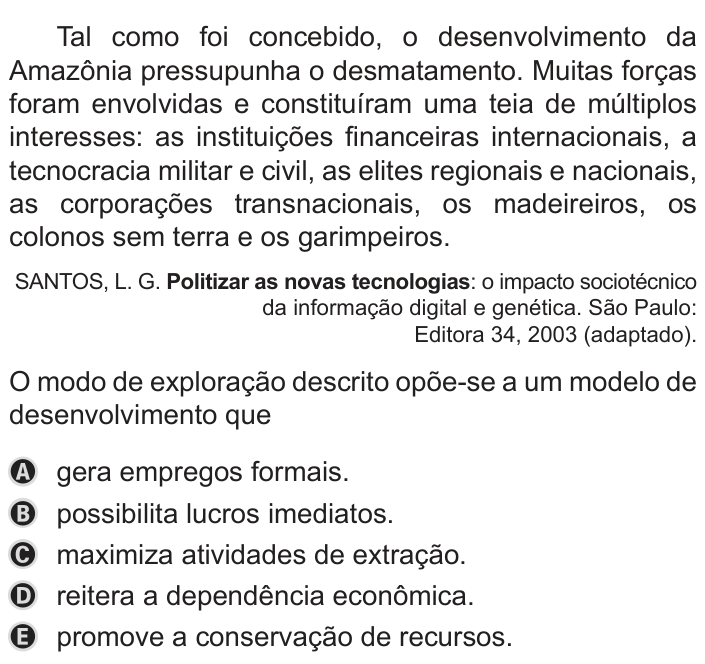 Questão 85 no caderno Azul do ENEM PPL 2019
