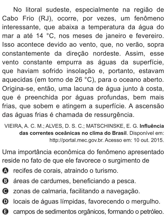 Questão 89 no caderno Azul do ENEM PPL 2019