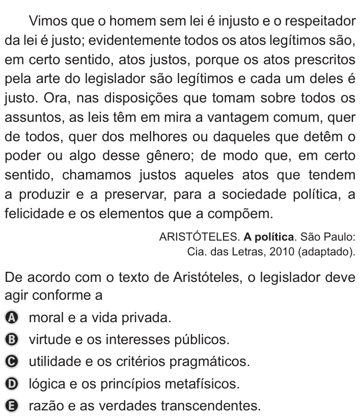 Questão 90 no caderno Azul do ENEM PPL 2019