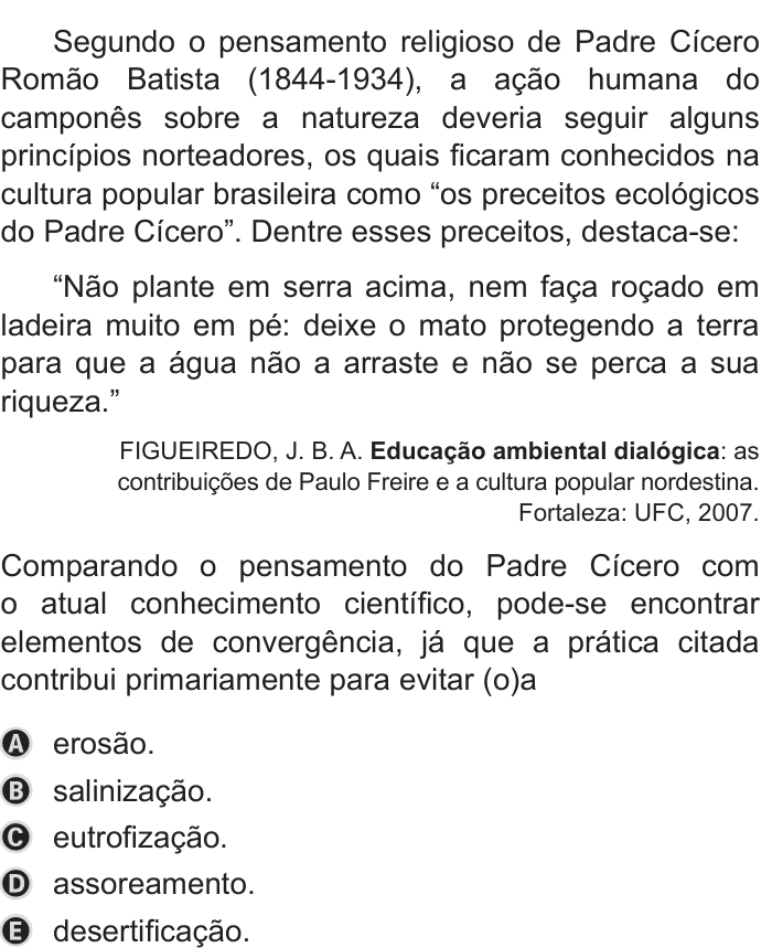 Questão 107 no caderno Azul do ENEM PPL 2019