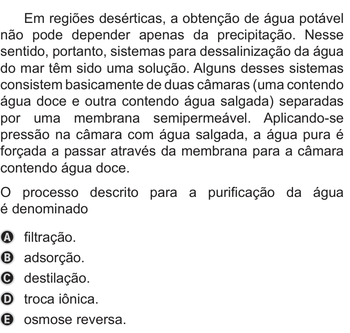 Questão 109 no caderno Azul do ENEM PPL 2019