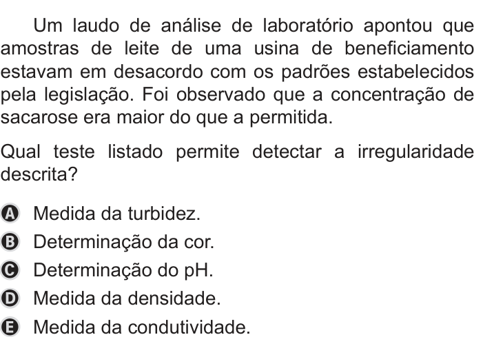 Questão 110 no caderno Azul do ENEM PPL 2019