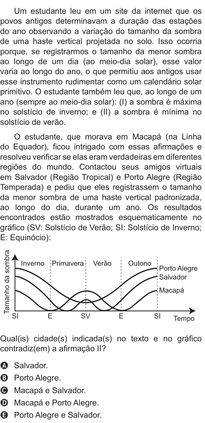 Questão 112 no caderno Azul do ENEM PPL 2019