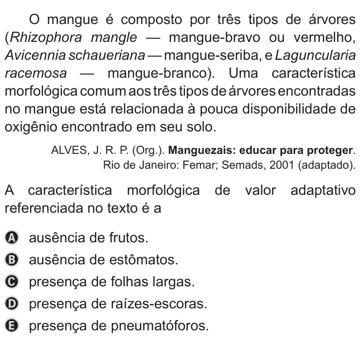 Questão 117 no caderno Azul do ENEM PPL 2019