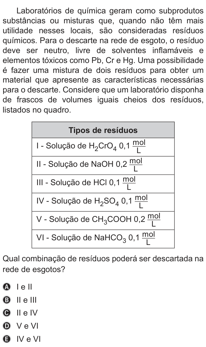 Questão 121 no caderno Azul do ENEM PPL 2019