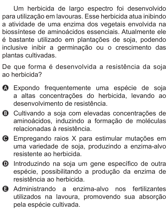 Questão 126 no caderno Azul do ENEM PPL 2019