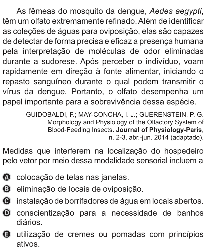 Questão 127 no caderno Azul do ENEM PPL 2019