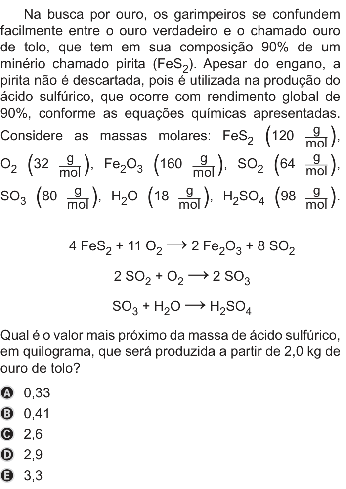 Questão 128 no caderno Azul do ENEM PPL 2019