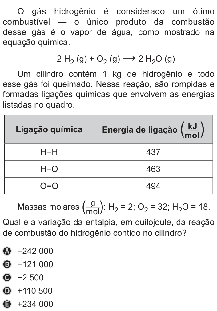 Questão 131 no caderno Azul do ENEM PPL 2019