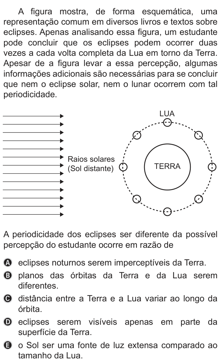 Questão 135 no caderno Azul do ENEM PPL 2019