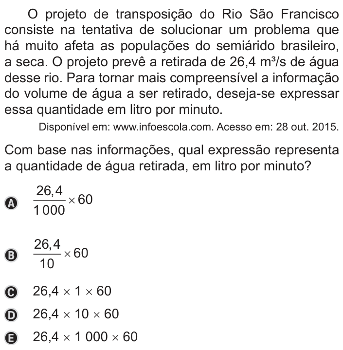 Questão 141 no caderno Azul do ENEM PPL 2019