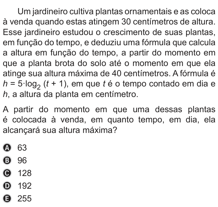 Questão 144 no caderno Azul do ENEM PPL 2019