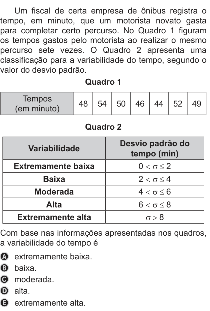 Questão 149 no caderno Azul do ENEM PPL 2019