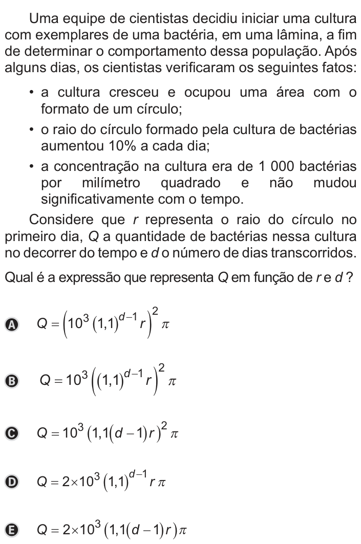 Questão 160 no caderno Azul do ENEM PPL 2019