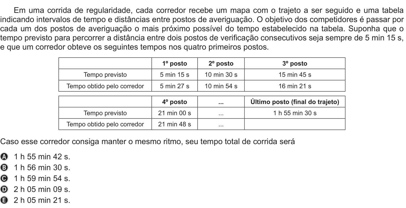 Questão 164 no caderno Azul do ENEM PPL 2019