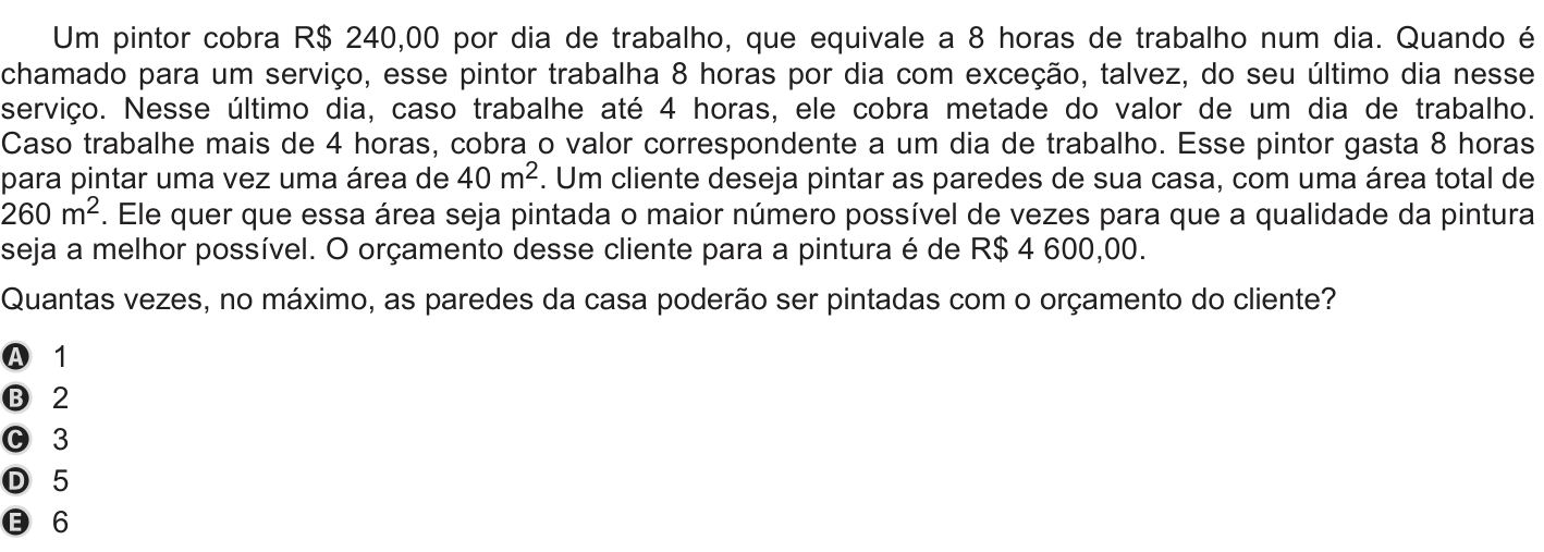 Questão 165 no caderno Azul do ENEM PPL 2019