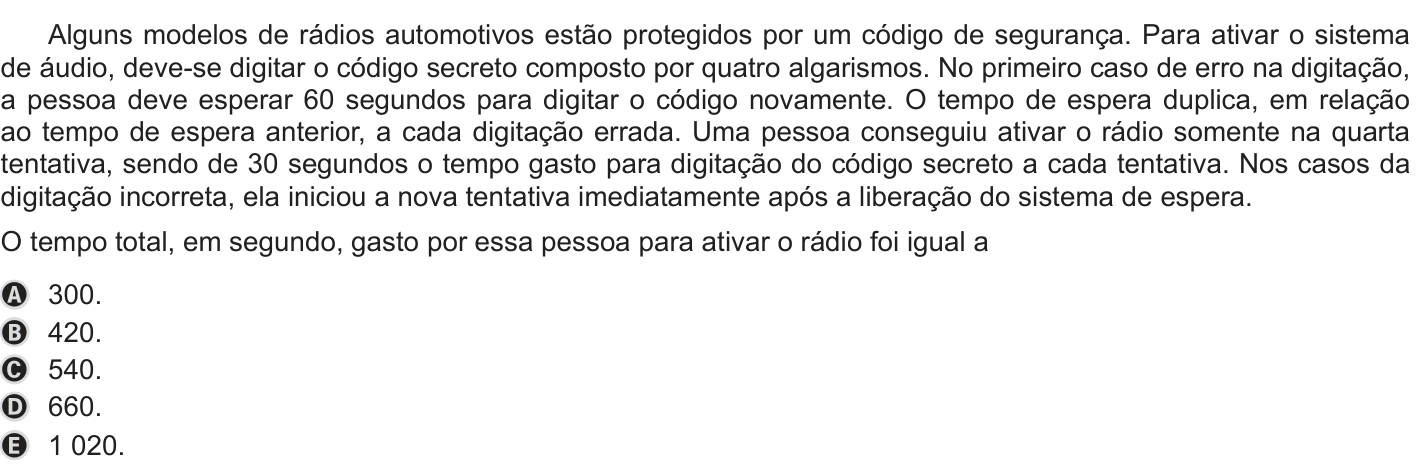 Questão 166 no caderno Azul do ENEM PPL 2019