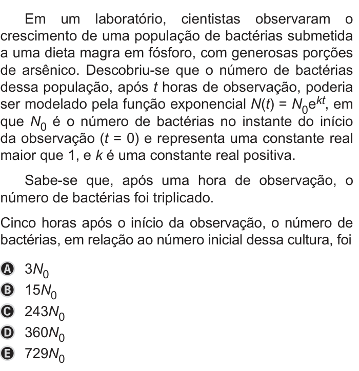 Questão 167 no caderno Azul do ENEM PPL 2019
