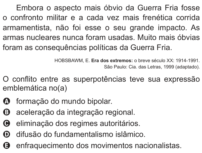Questão 3 no caderno Branco do ENEM PPL 2013