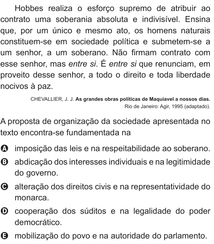 Questão 5 no caderno Branco do ENEM PPL 2013