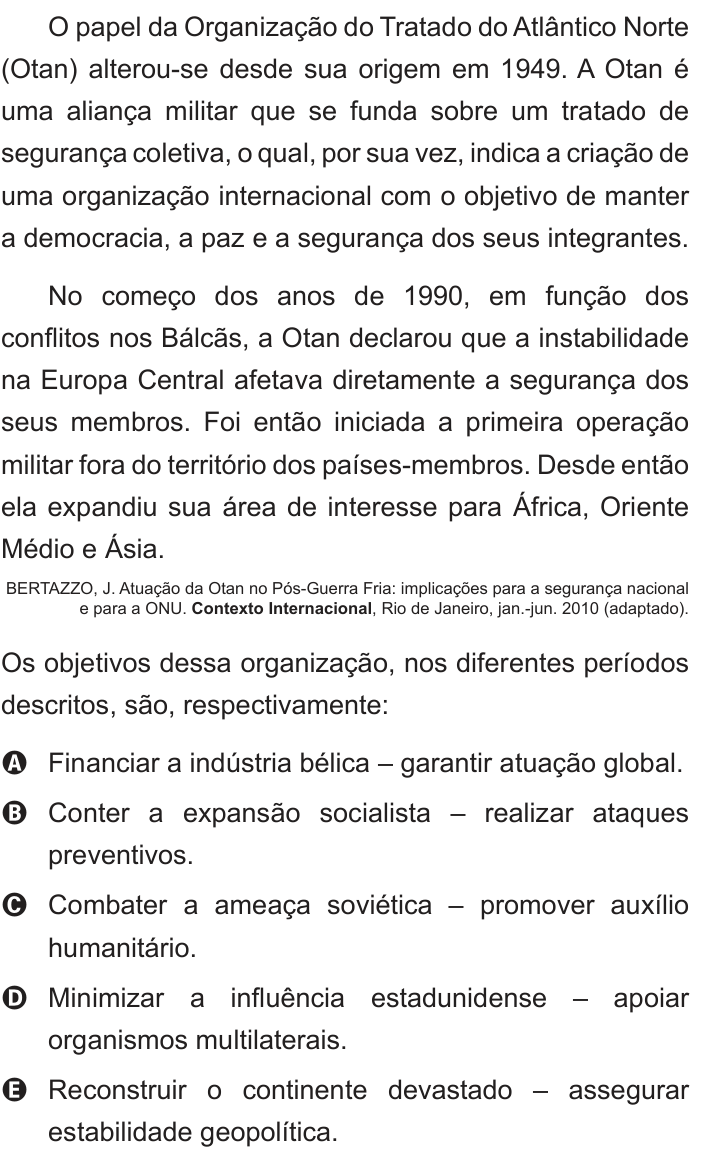 Questão 11 no caderno Branco do ENEM PPL 2013