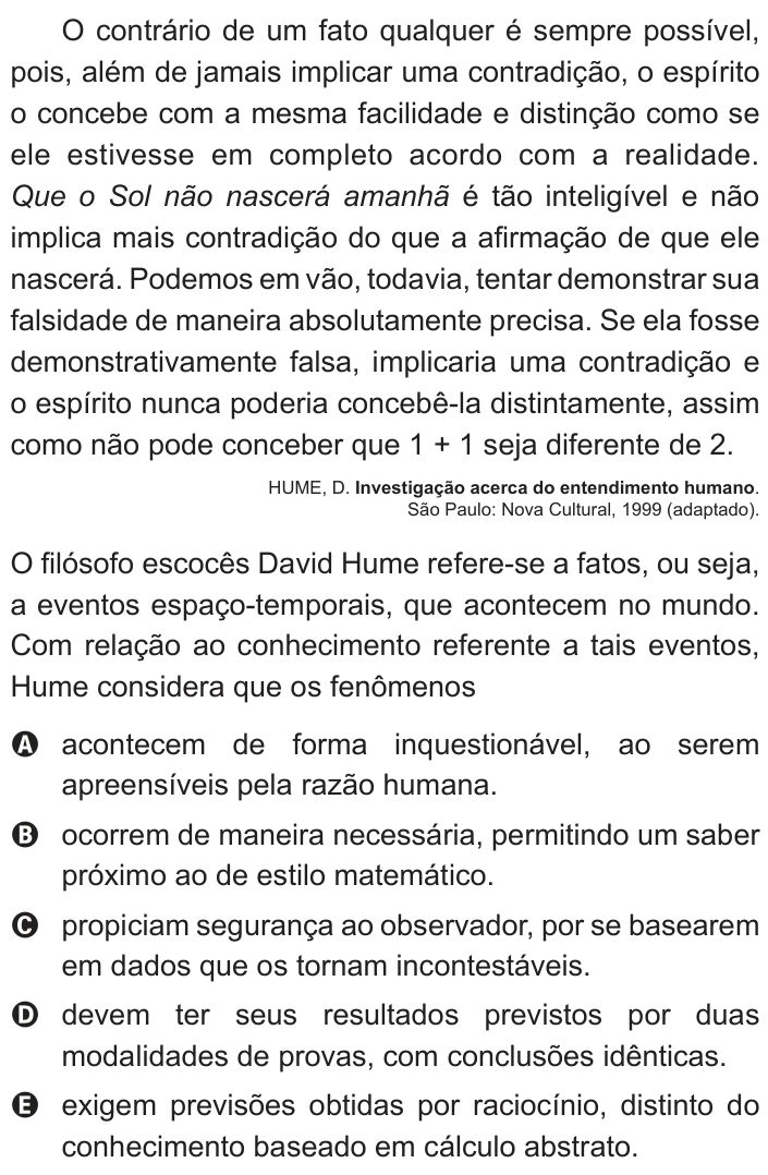 Questão 14 no caderno Branco do ENEM PPL 2013