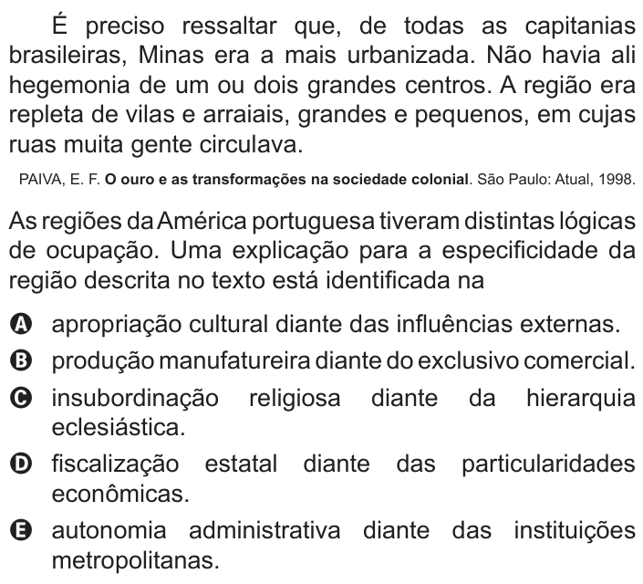 Questão 16 no caderno Branco do ENEM PPL 2013