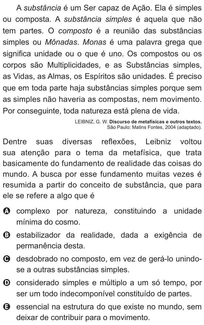 Questão 19 no caderno Branco do ENEM PPL 2013