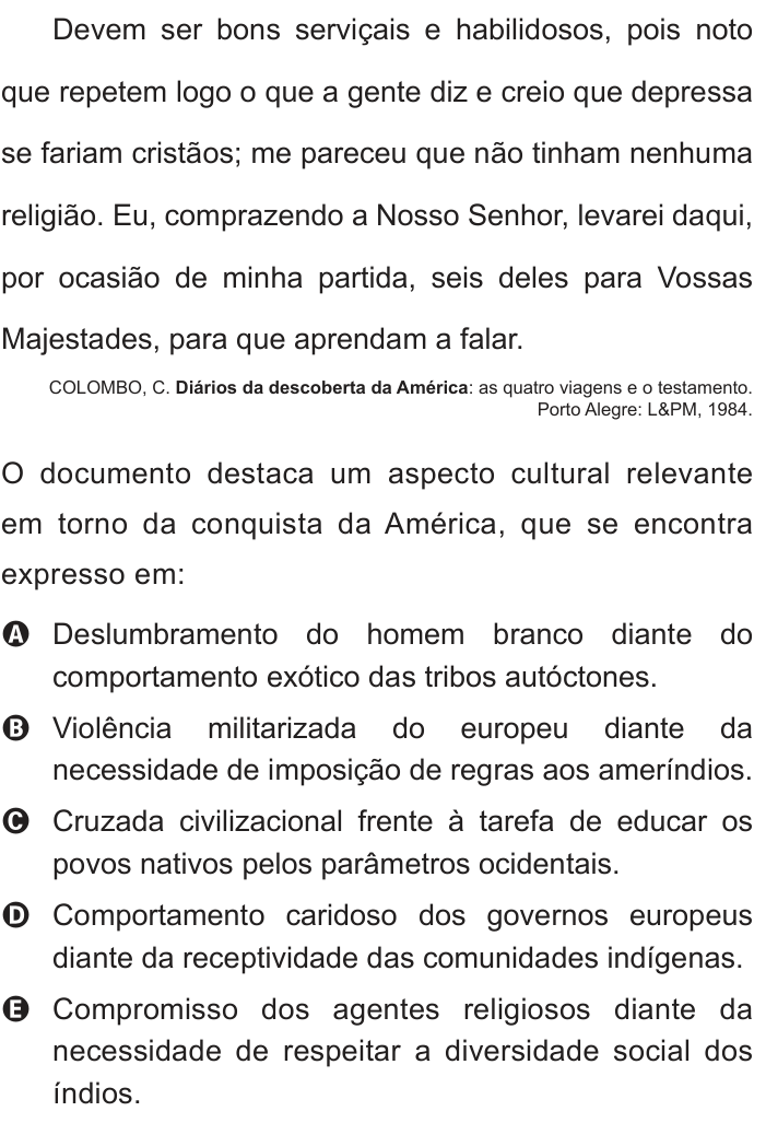 Questão 20 no caderno Branco do ENEM PPL 2013