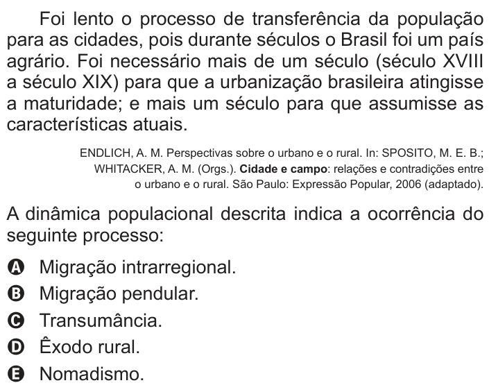 Questão 23 no caderno Branco do ENEM PPL 2013