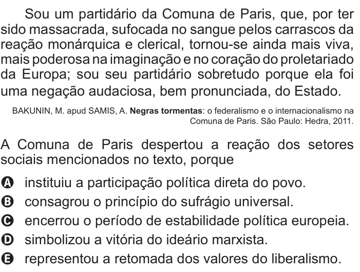 Questão 26 no caderno Branco do ENEM PPL 2013