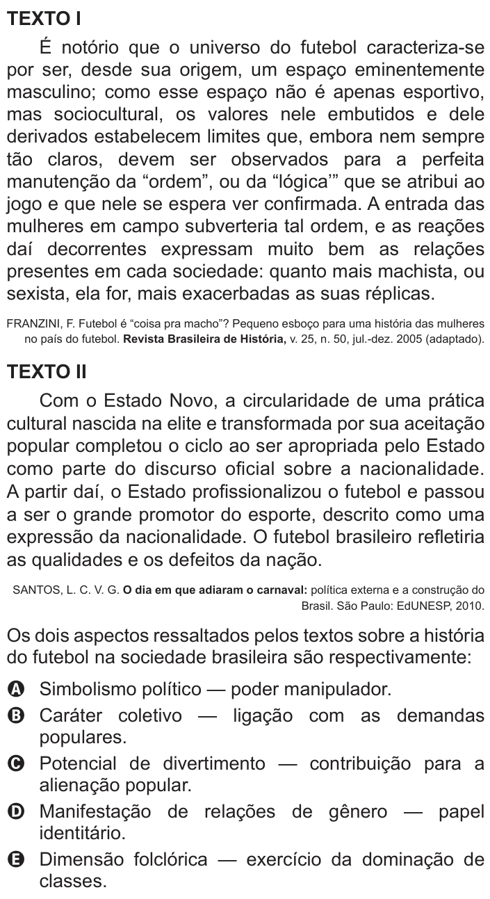 Questão 31 no caderno Branco do ENEM PPL 2013