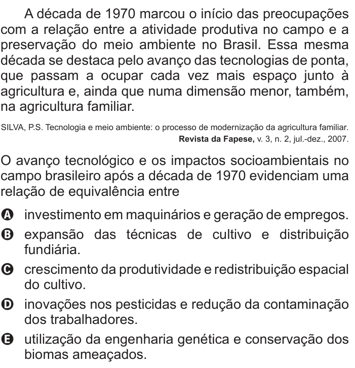 Questão 32 no caderno Branco do ENEM PPL 2013