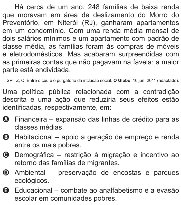 Questão 34 no caderno Branco do ENEM PPL 2013