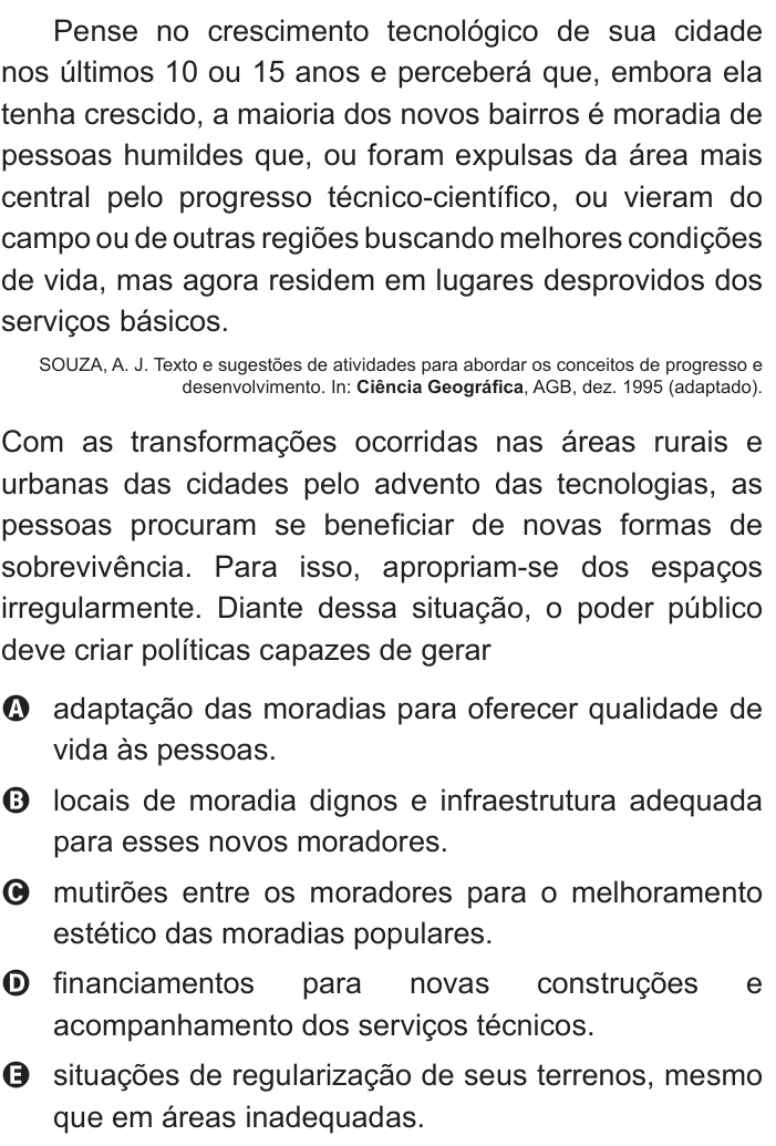 Questão 39 no caderno Branco do ENEM PPL 2013