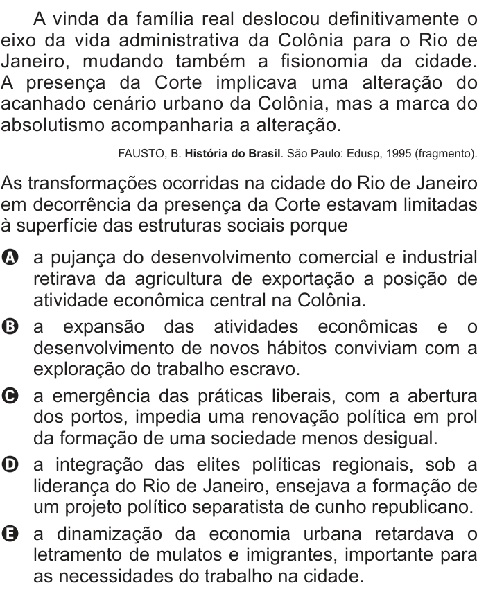 Questão 42 no caderno Branco do ENEM PPL 2013