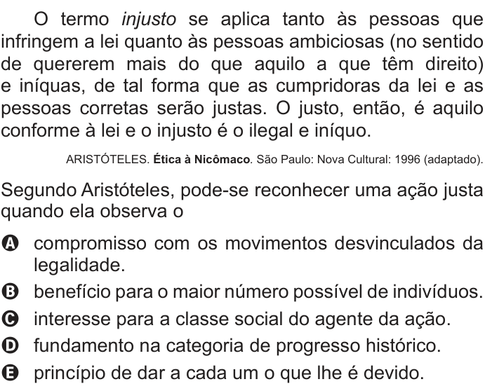 Questão 43 no caderno Branco do ENEM PPL 2013