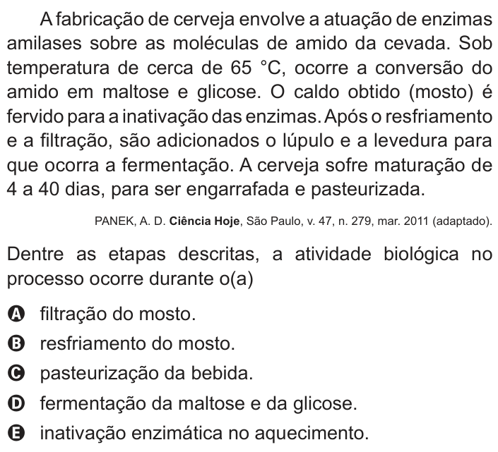 Questão 47 no caderno Branco do ENEM PPL 2013