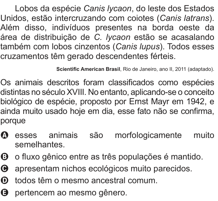 Questão 50 no caderno Branco do ENEM PPL 2013