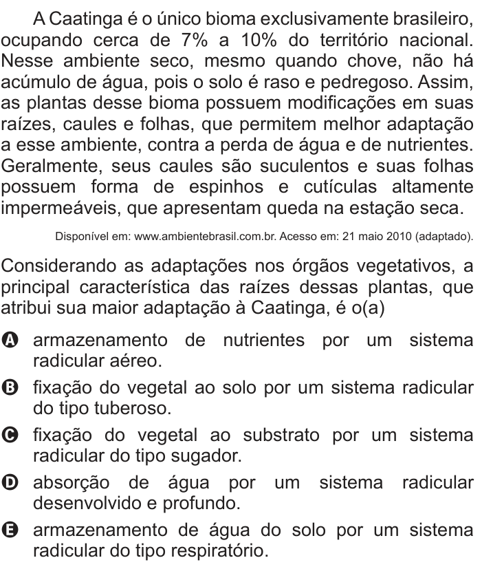 Questão 53 no caderno Branco do ENEM PPL 2013