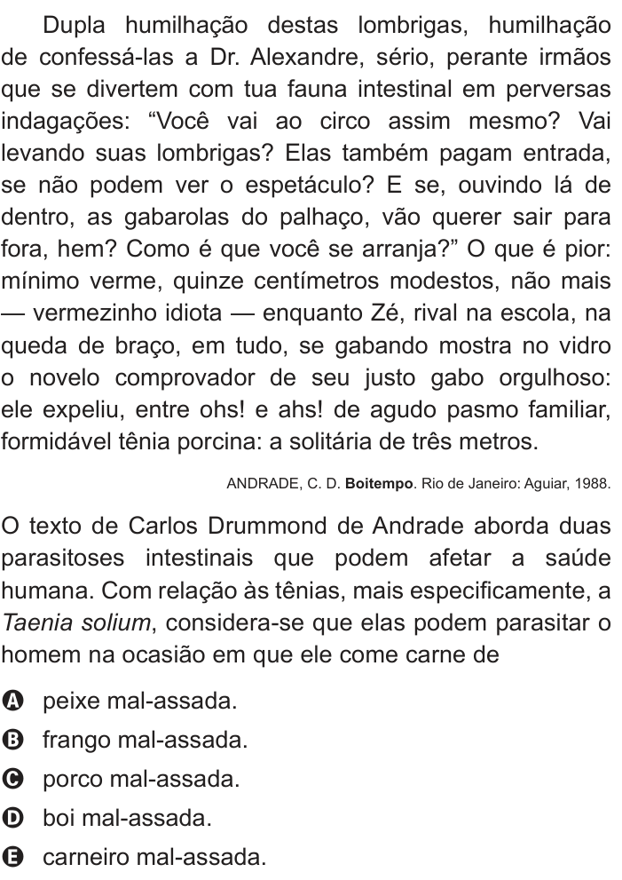 Questão 56 no caderno Branco do ENEM PPL 2013