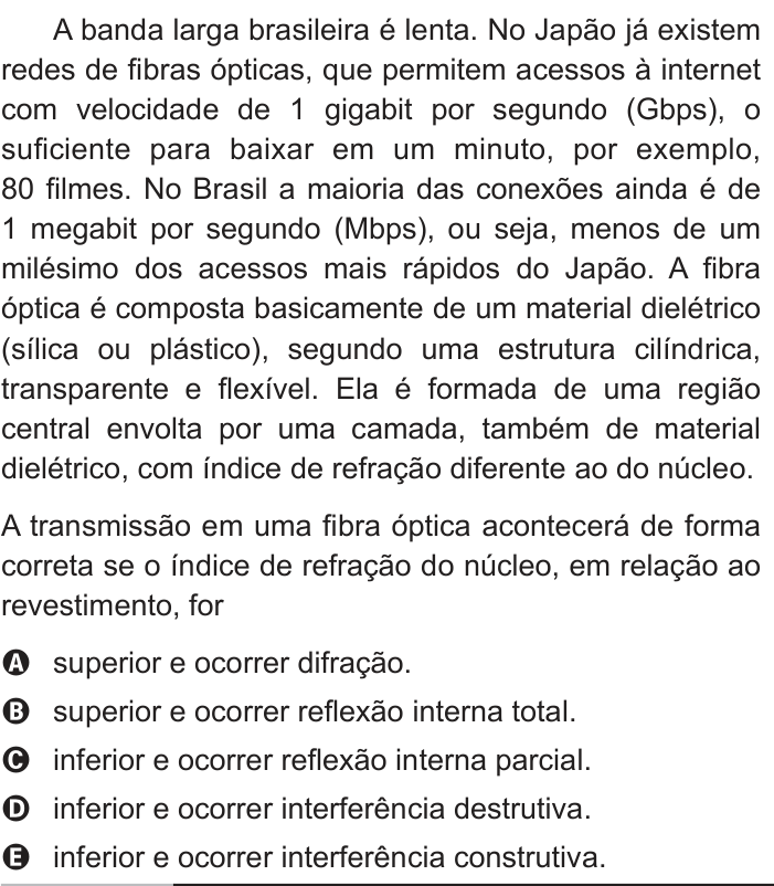 Questão 57 no caderno Branco do ENEM PPL 2013