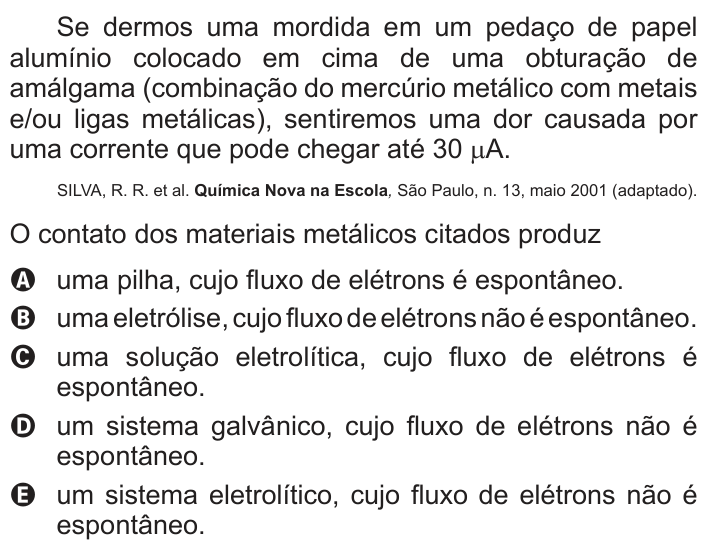 Questão 58 no caderno Branco do ENEM PPL 2013