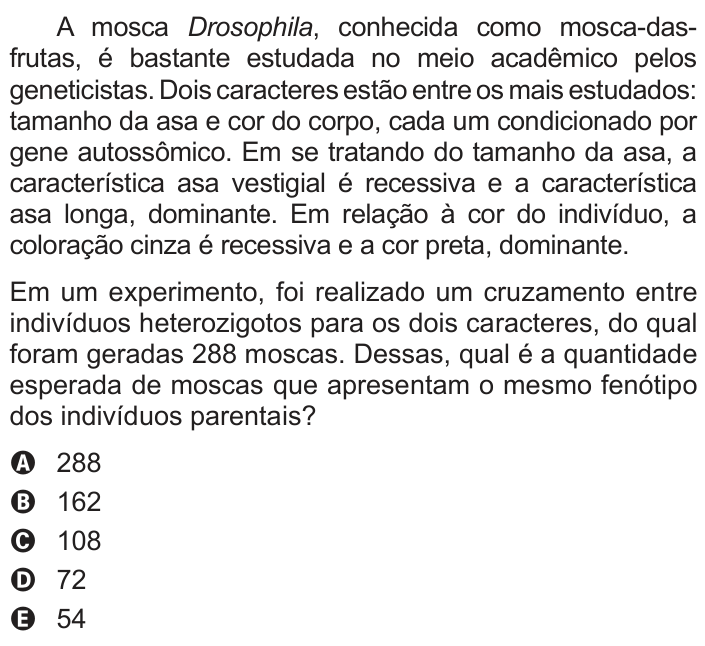 Questão 59 no caderno Branco do ENEM PPL 2013