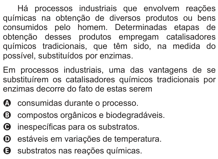 Questão 62 no caderno Branco do ENEM PPL 2013