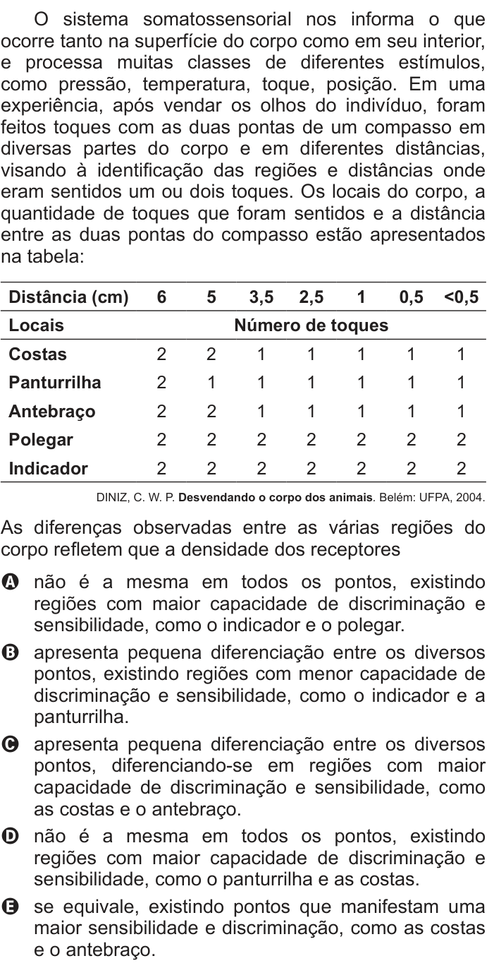Questão 63 no caderno Branco do ENEM PPL 2013