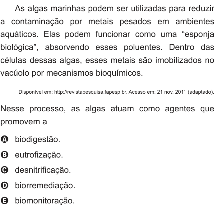 Questão 71 no caderno Branco do ENEM PPL 2013