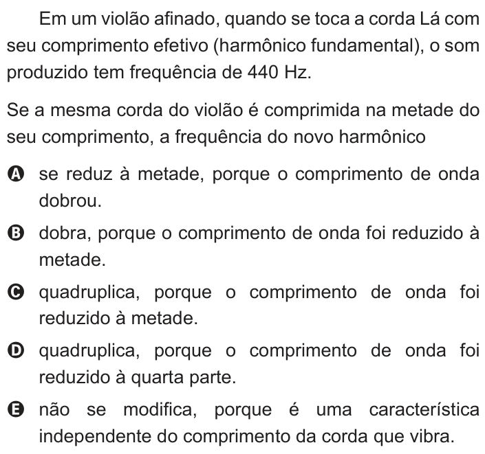 Questão 72 no caderno Branco do ENEM PPL 2013